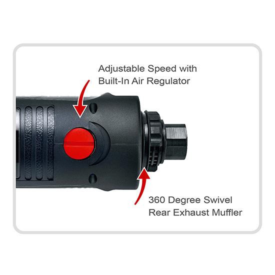 Пневмодриль реверсивний 3/8" (4000б/хв; самозатискний патрон) TOPTUL KAQC1240 Одеса - фото 2