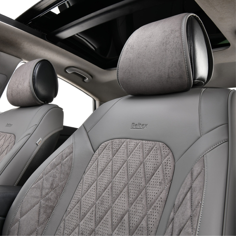 Комплект, 3D чохли для передніх сидінь Beltex Malibu, grey 2шт Львів - фото 3