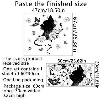 Наклейка настенная для дома Кот и бабочка Киев - изображение 4