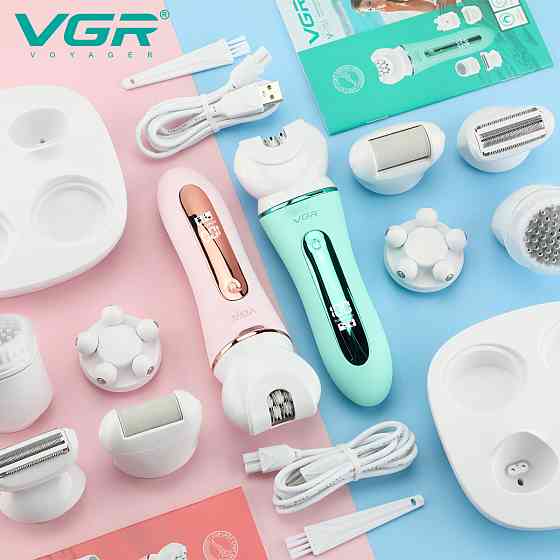 Жіночий акумуляторний епілятор для тіла VGR 5 в 1 V-751, Для чищення п'ят електрична TK-25 Івано-Франківськ