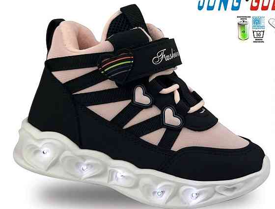 Детские демисезонные ботинки хайтопы для девочек LED 29 Николаев