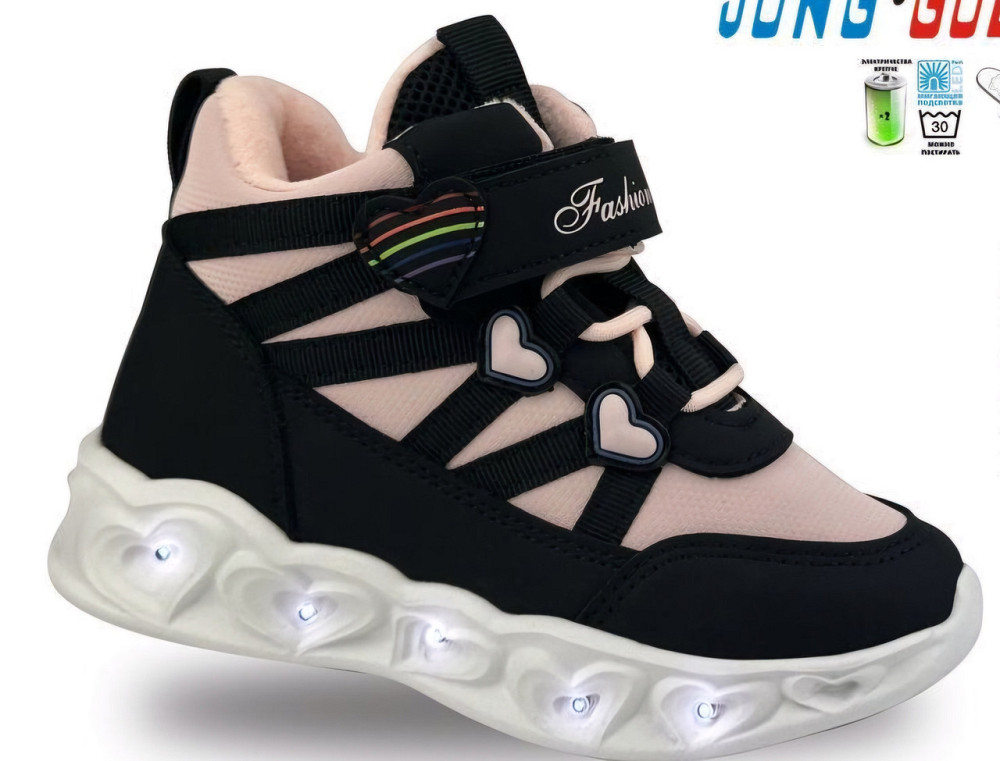 Детские демисезонные ботинки хайтопы для девочек LED 29 Николаев - изображение 2