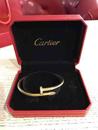 Cartier браслет цвях в лимонному золоті з камінням на капелюсі / цвях браслет із цирконієм на капелюсі Одеса