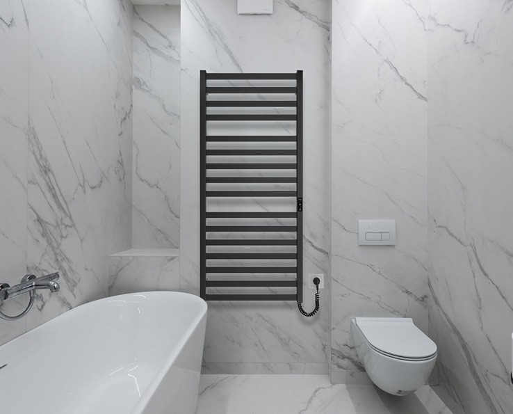 Электрический полотенцесушитель HF Oxford 1170х530 TR K черный мат Киев - изображение 5