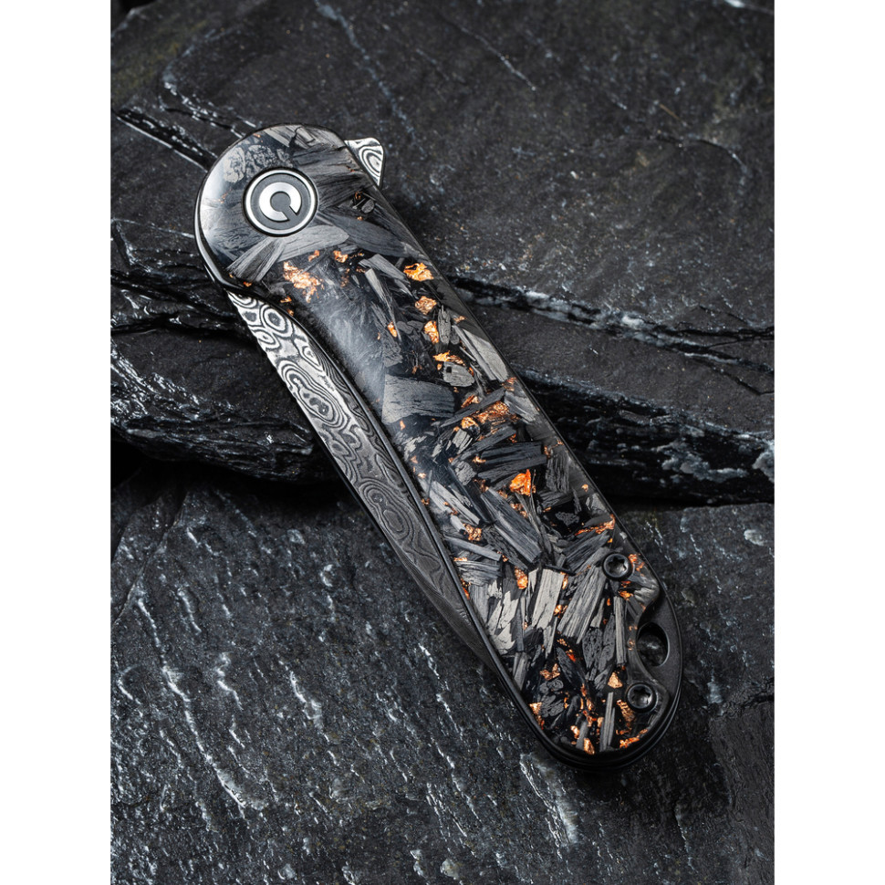 Ніж складаний кишеньковий Civivi Elementum, (7.5 см) Damascus / Carbon Fiber чорний Киев - изображение 12