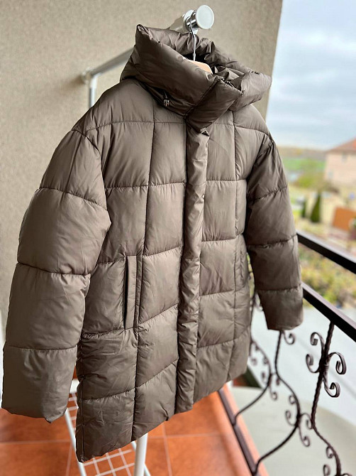 Куртка женская Lady Yep 9045 длинная бедра с капюшоном пальто коричневая, коричневый, 44 Киев - изображение 12