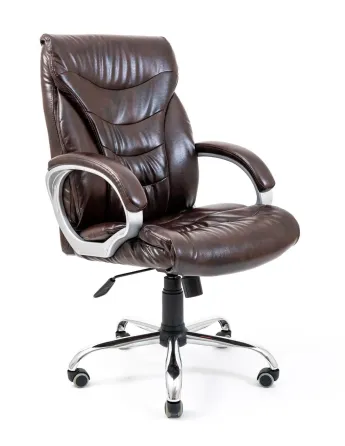 Офісне Крісло Керівника Richman Cagliari Madras Dark Brown Хром М2 AnyFix Коричневий Київ
