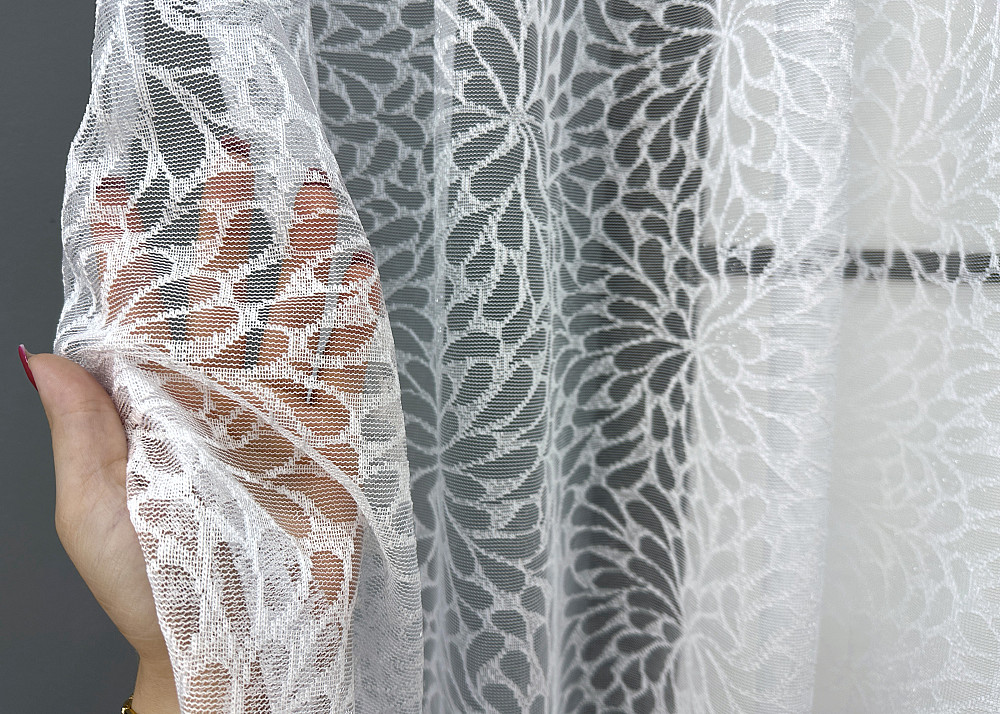 Коротка тюль, висота 1,6 м., жакард колір білий 1789т Київ - фото 3