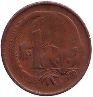 Карликовий леткий шматкус. Монета 1 цент, 1966-90 рік, Австралія.(БЖ) Полтава - фото 1