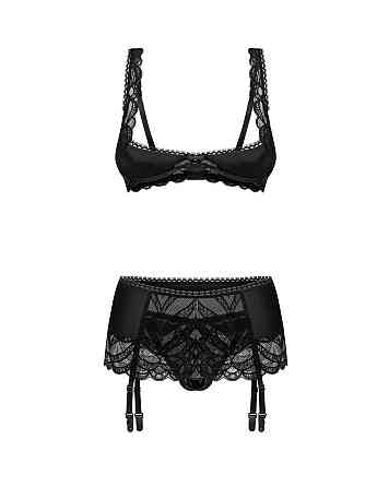 Комплект Obsessive Lecille 3-pcs crotchless set S/M Sex Aura Киев