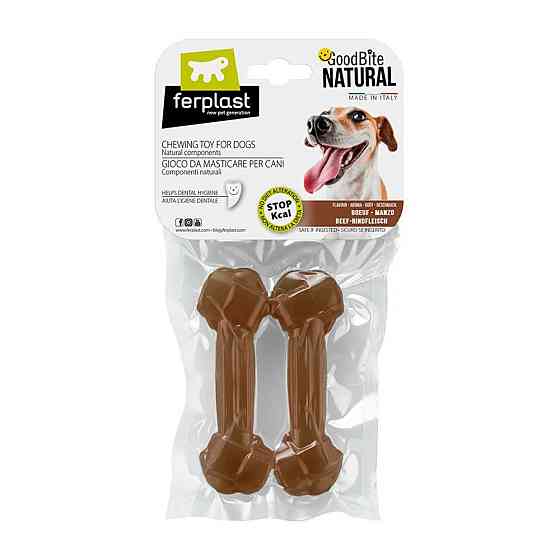 Жевательная косточка для собак с ароматом говядины Ferplast GoodBite Natural Beef (Ферпласт ГудБайт Нэчурал) S - 40 гр. х 2 шт. - 11 x 3,6 x h 1,7 cm Запорожье