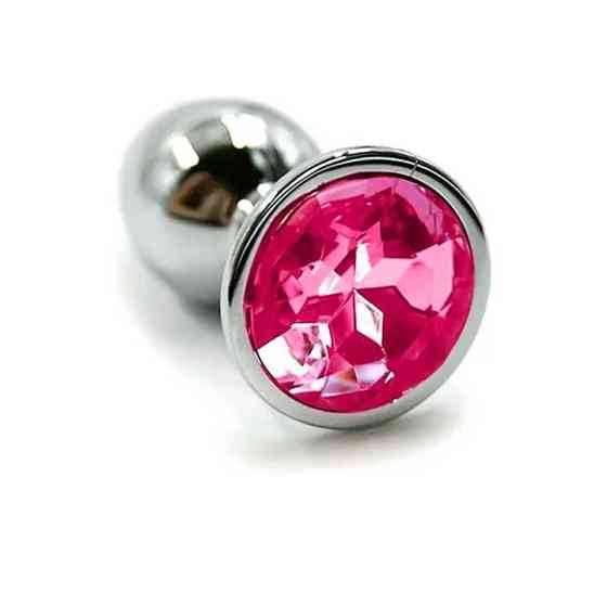 Сталева анальна пробка з кристалом - 2.7*7 см - Анальні іграшки Вінниця