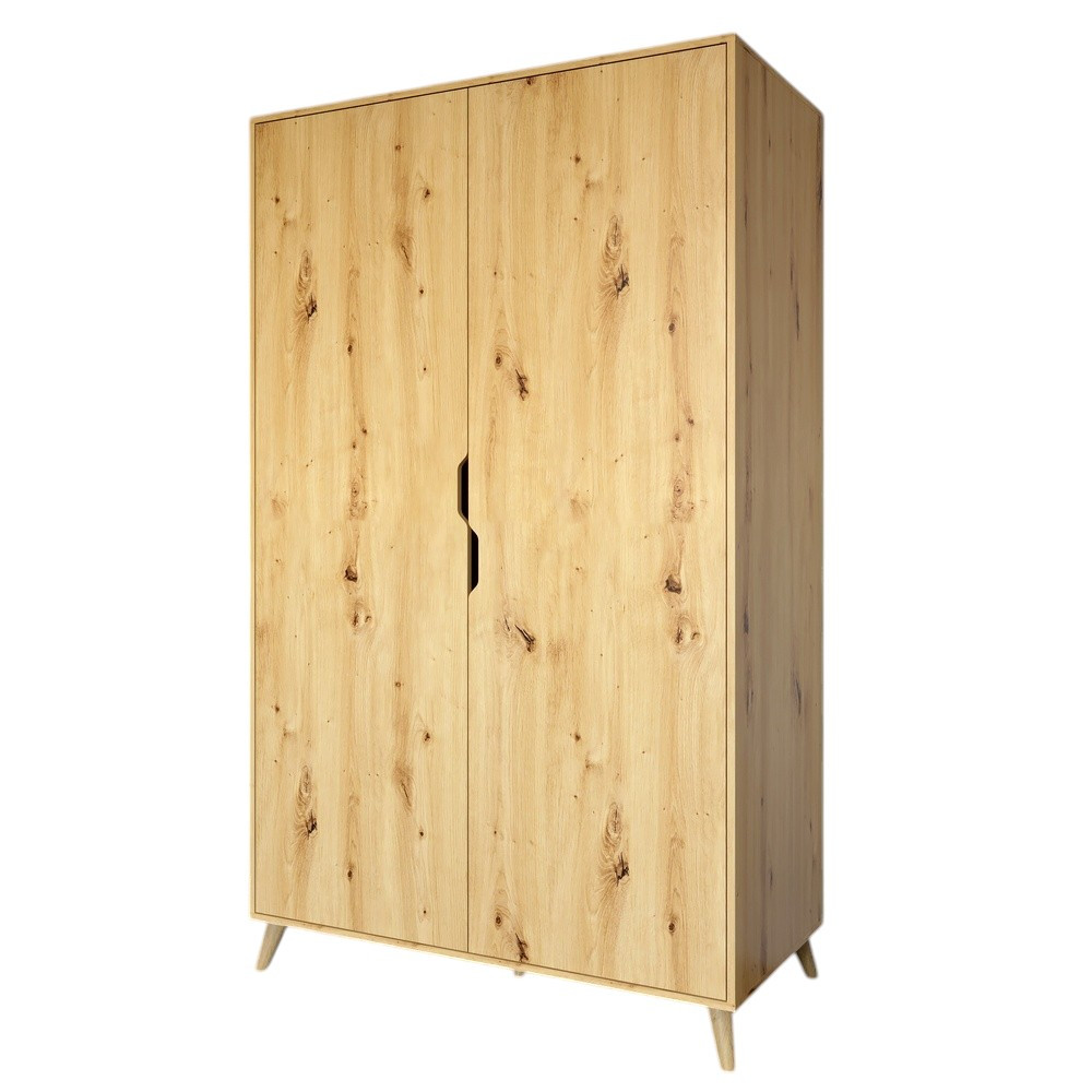 Шафа дводверна з ніжками кольору світлий горіх М-ЗОН Борн 1200 Дуб Артизан (MZN-031056) Львів - фото 2