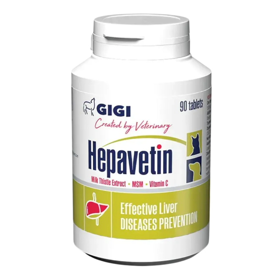 Харчова добавка GIGI Hepavetin (Хепаветін) гепатопротектор для котів та собак, 90 таблеток Вінниця