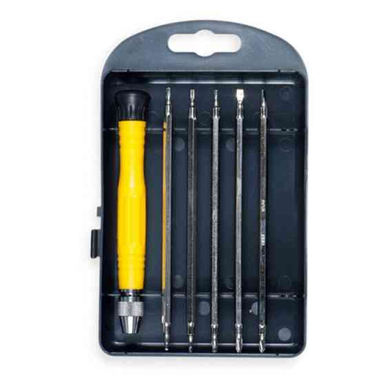 Отвертка с битами часовыми 6 двухстор. длинных Шлиц, Хрест, Torx, Hex CrV (футляр) Мукачево