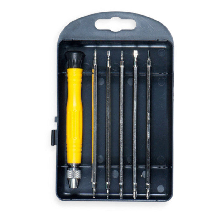 Отвертка с битами часовыми 6 двухстор. длинных Шлиц, Хрест, Torx, Hex CrV (футляр) Мукачево - изображение 1