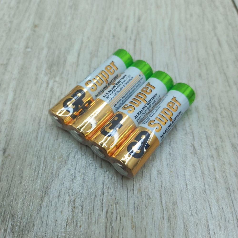 Батарейки GP Super Alkaline AAA/LR03 1.5V — щолочні міні пальчикові, упаковка 4 штуки Харків - фото 6