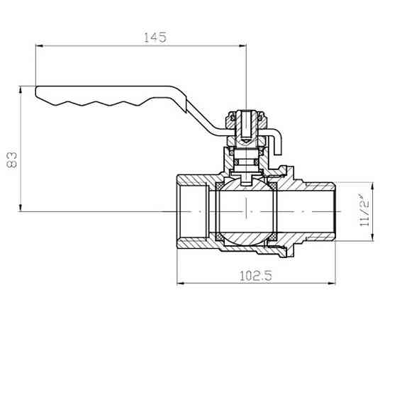 Кран кульовий ГШВ KOER EXTREME KE.215-40 - 1 1/2" FM ручка "важіль" червона (KR5754) Київ