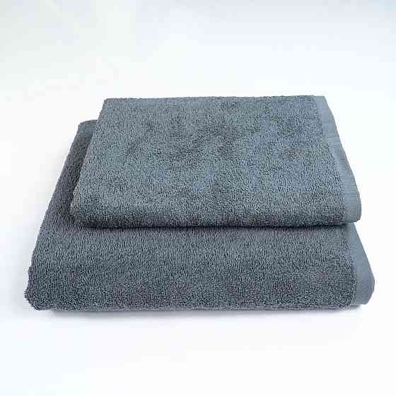 Набор махровых полотенец 2шт GM Textile 50х90см, 70х140см 400г/м2 (Серый) Сумы