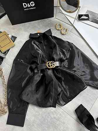 Женская стильная блуза из полупрозрачной органзы Черный Одесса