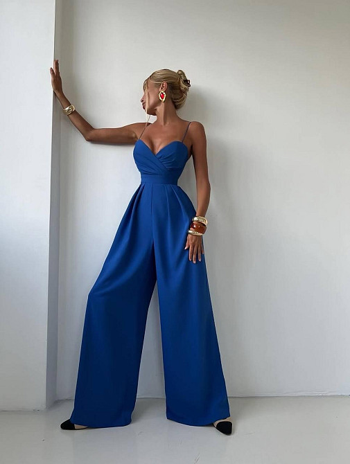 Жіночий стильний елегантний комбінезон костюм преміум'якості Електрик, 42 Одеса - фото 1