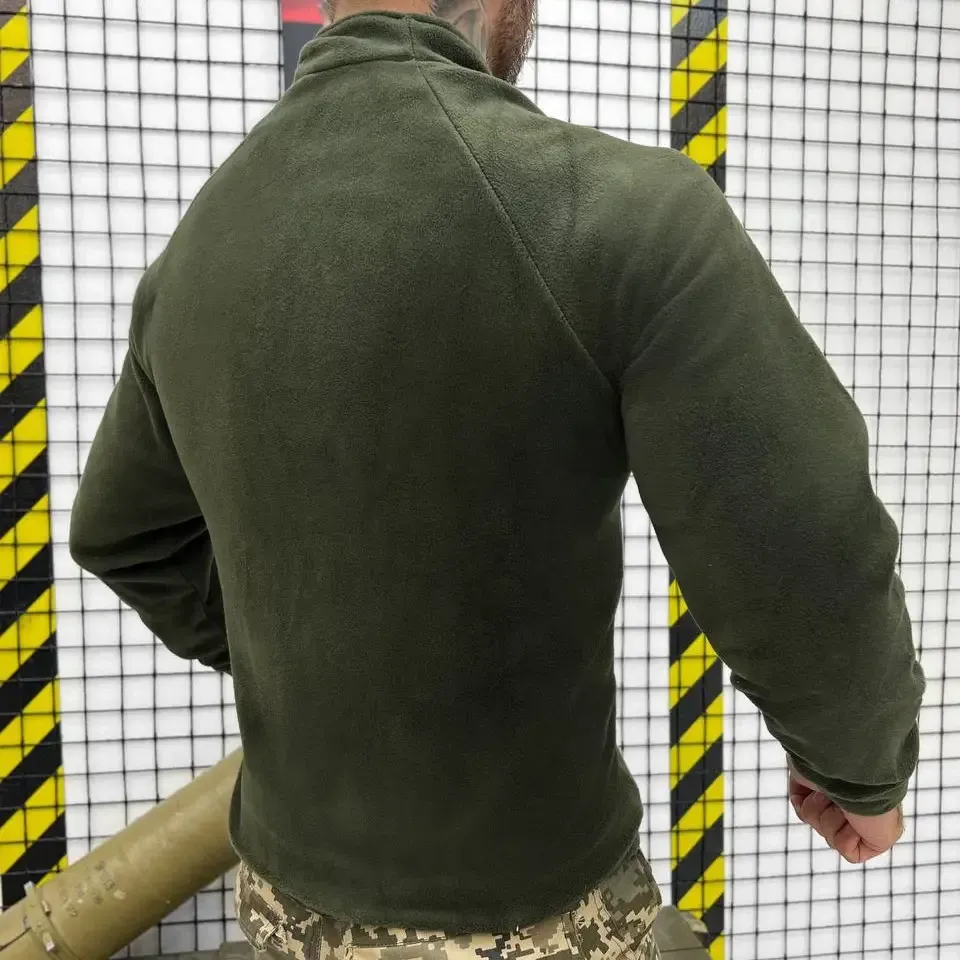 Тактическая флисовая кофта под горло мужская флиска для военнослужащих олива Одесса - изображение 4