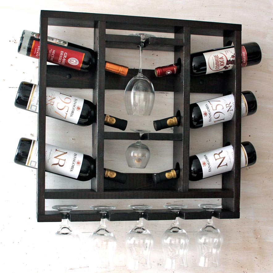 Настінна винна полиця "Івакі" венге Миколаїв - фото 1