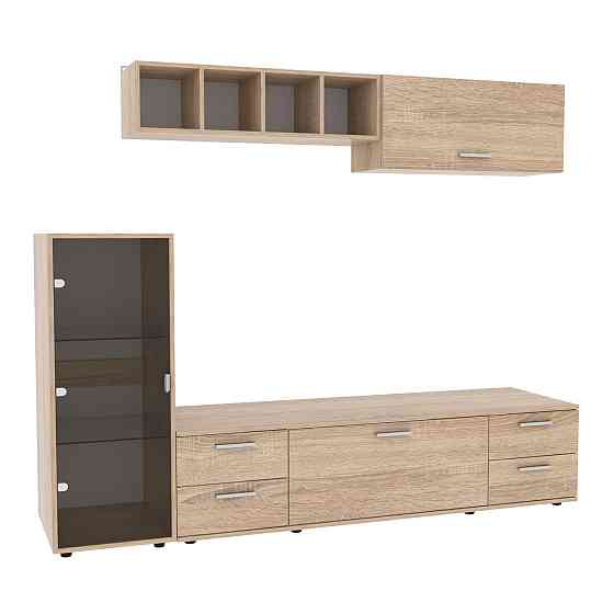 Стенка в гостиную Hugo-3, Дуб Сонома, 2060х520х1700 Львов