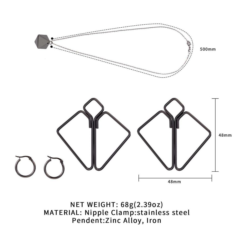 Затискачі для сосків із важкою підвіскою LOCKINK Nipple Clamps with Heavy Pendant - Grey Sex Aura Київ - фото 7