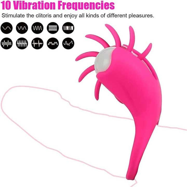 Віброкольцо з ротацією для стимуляції клітора 20 режимів Фуксія Вінниця - фото 3