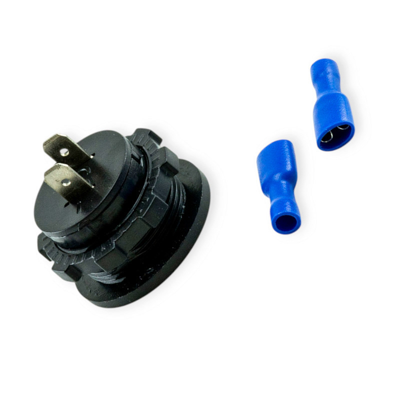 Вольтметр з дисплеєм врізний 12/24В (круглий 28мм) синє підсвічування Мукачево - фото 1