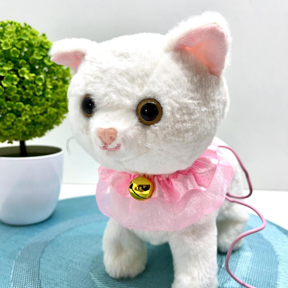 Кошеня інтерактивне на д/в ходить нявкає виляє хвостиком повідець-пульт Білий (933-130E ) Чернігів - фото 10