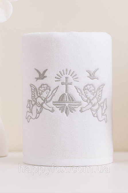 Білосніжна крижма для хрещення з м'якої та пухнастої мікрофібри. Львів - фото 1