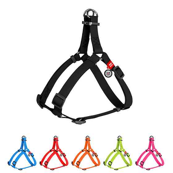 Шлея для собак водостійка WAUDOG Waterproof, з QR паспортом, металева пряжка-фастекс, Ш 25 мм, Д 60-90 см чорний Київ