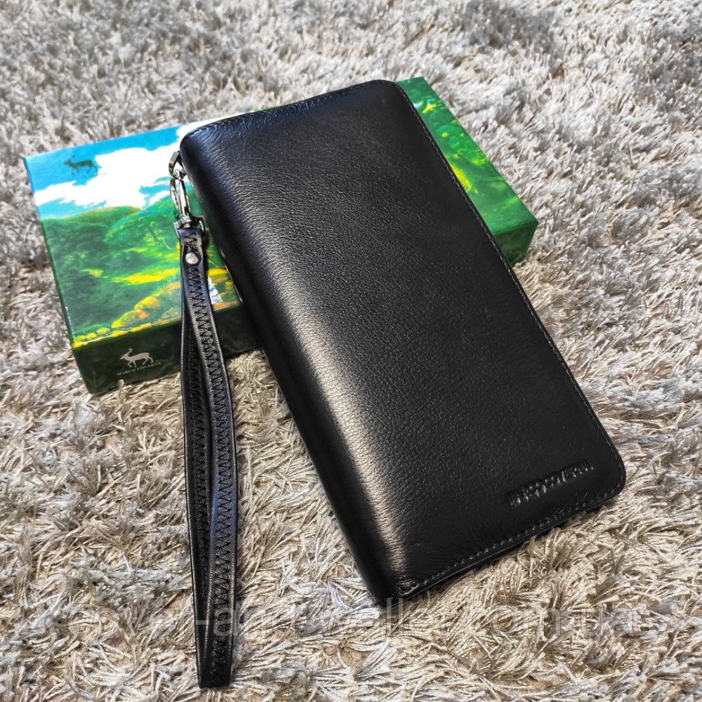 Стильный кошелек клатч на магнитах и молнии синего цвета Marco Coverna 1-6056 Киев - изображение 2