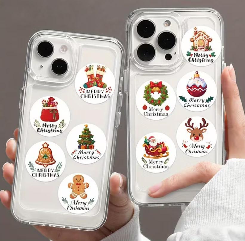 Набор рождественских наклеек 500 шт – праздничные стикеры 10 вариантов дизайна Киев - изображение 4