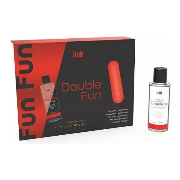 Набір Intt DOUBLE FUN: віброкуля (10 режимів, перезаряджувана), полунична змазка на водній основі Львов - изображение 3