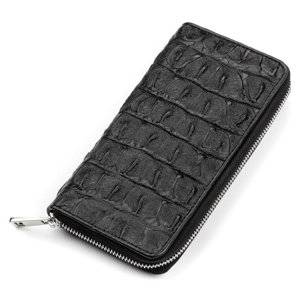 Кошелек-клатч CROCODILE LEATHER 18012 из натуральной кожи крокодила Черный Киев - изображение 1