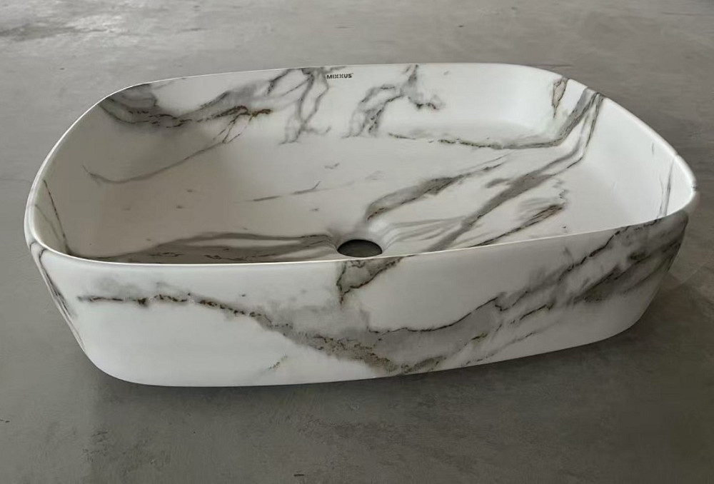 Раковина накладна Mixxus Premium BEVEL-0102 MARBLE 495х370х135mm   ( MP6519 ) 35031 Харьков - изображение 4