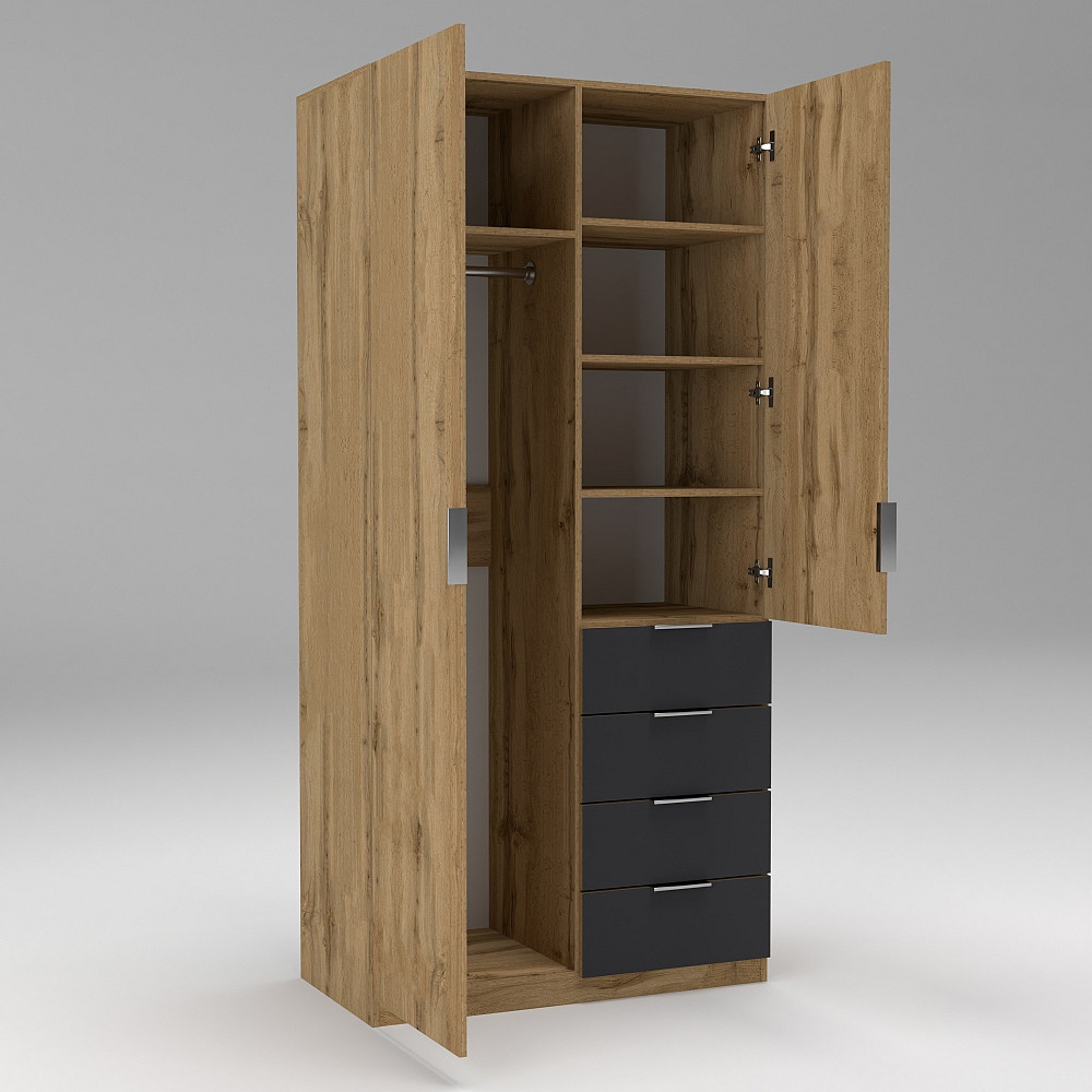 Шкаф Кристалл 1, Дуб Аппалачи/Антрацит, 1000х520х2100 Львов - изображение 4