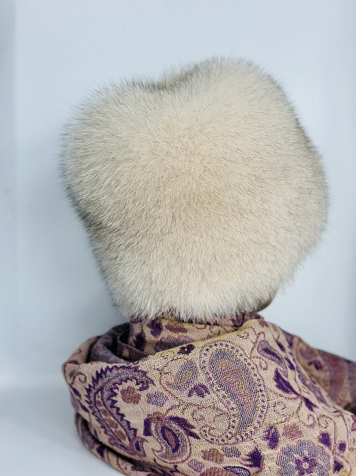 Шапка меховая женская кубанка Шарлотта Молочный Харьков - изображение 4