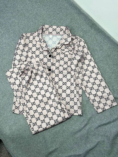 Детская пижамка из сатина Пудровый Гуччи 122-128 Харьков - изображение 4