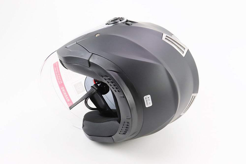 Шолом відкритий+відкидні окуляри BLD-708 М (57-58см), ЧОРНИЙ матовий Київ - фото 3