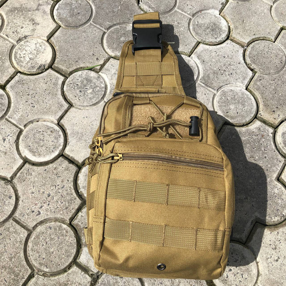 Сумка через плечо военная маскировка, Плечевая мужская вместительная сумка Мужская рюкзак слинг AR-47 Львов - изображение 2