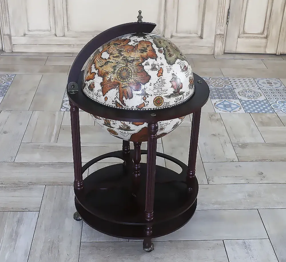 Глобус напольный бар Карта мира беж-коричневый сфера 42 см Гранд Презент mastersem Киев - изображение 3