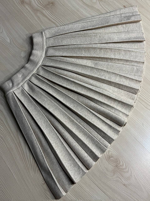 Спідниця жіноча A-N 9956 в’язана тепла у складку на резинці, бежевий, one size Київ - фото 11