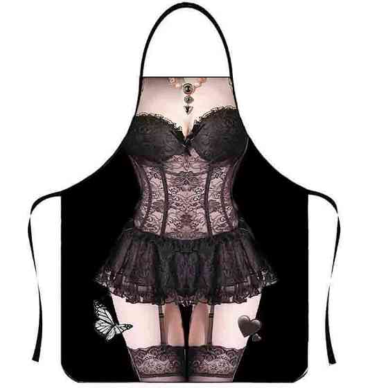 Фартук прикольный для мужчин женщина в кружевном белье 80 на 60 см разноцветный Киев