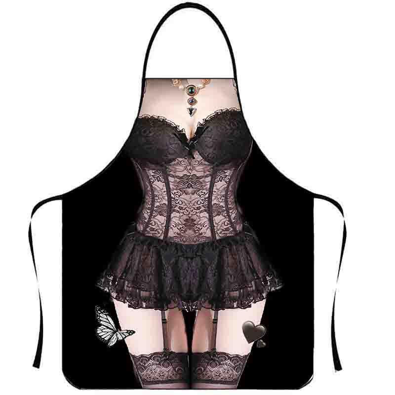 Фартук прикольный для мужчин женщина в кружевном белье 80 на 60 см разноцветный Киев - изображение 1