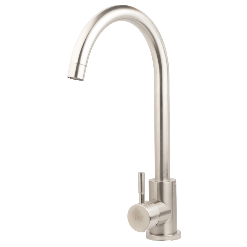 TAU Смеситель s20 Ø35 для кухни излив ухо на гайке (без шлангов) SS TAU (9820131) Киев - изображение 1