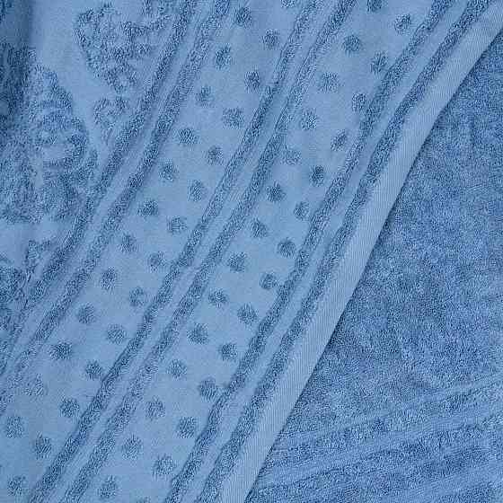 Простирадло-покривало жаккардове махрове 100% Бавовна GM TEXTILE 190x200см 400г/м2 (Блакитний) Суми